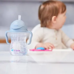 Hrnček so slamkou - modrý 240 ml