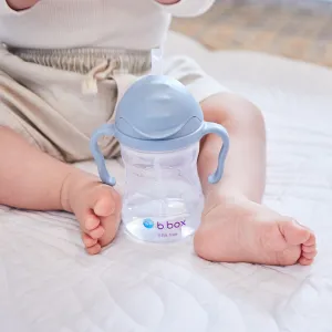 Hrnček so slamkou - modrý 240 ml