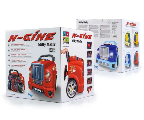 Realistický model prednej časti auta s otváracou kapotou Milly Mally N-GINE green