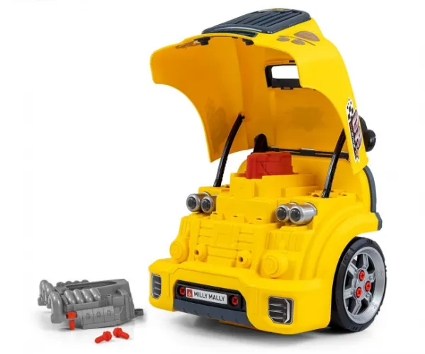 Realistický model prednej časti auta s otváracou kapotou Milly Mally N-GINE yellow