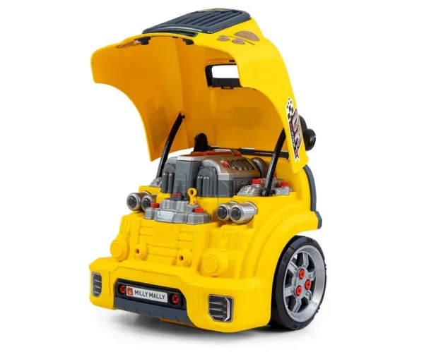Realistický model prednej časti auta s otváracou kapotou Milly Mally N-GINE yellow
