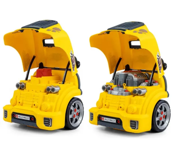 Realistický model prednej časti auta s otváracou kapotou Milly Mally N-GINE yellow