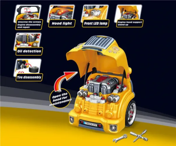 Realistický model prednej časti auta s otváracou kapotou Milly Mally N-GINE yellow