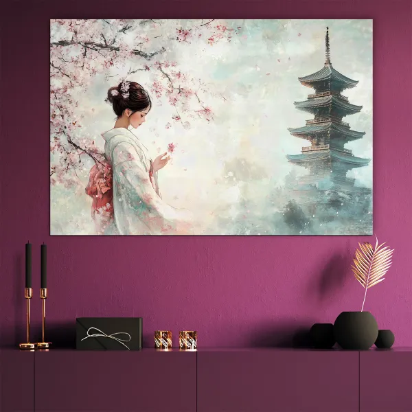 Drevený obraz - Japonská sakura
