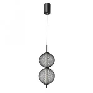 Závesná lampa PUMA s drôteným tienidlom a guľovými tienidlami 14 x 38 cm – dizajnové LED osvetlenie obývačky 3000K