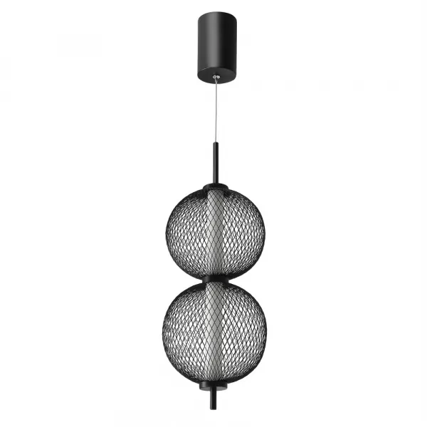 Závesná lampa PUMA s drôteným tienidlom a guľovými tienidlami 14 x 38 cm – dizajnové LED osvetlenie obývačky 3000K