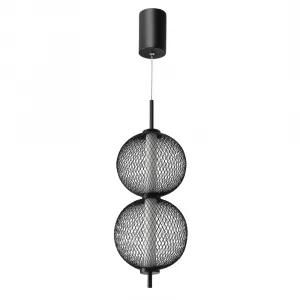 Závesná lampa PUMA s drôteným tienidlom a guľovými tienidlami 14 x 38 cm – dizajnové LED osvetlenie obývačky 3000K