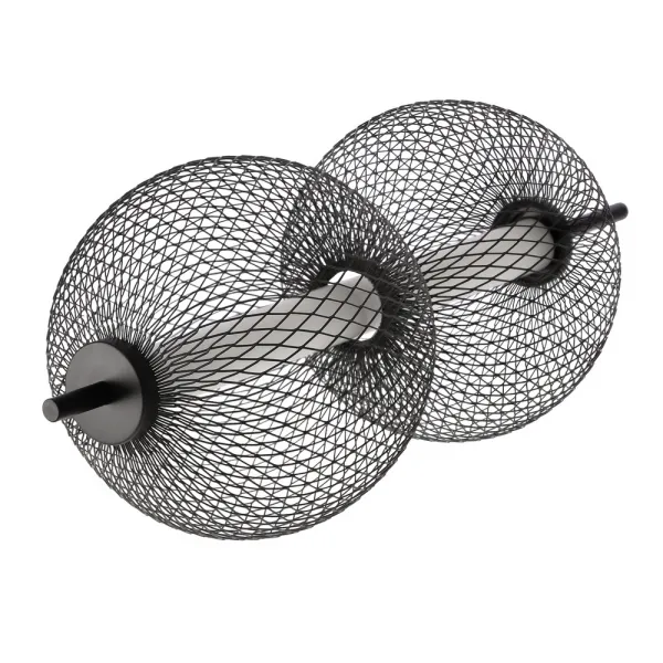 Závesná lampa PUMA s drôteným tienidlom a guľovými tienidlami 14 x 38 cm – dizajnové LED osvetlenie obývačky 3000K