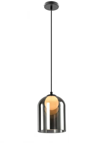 Závesná sklenená lampa KLEA – s grafitovým a matným tienidlom – moderná stolová lampa do obývačky G9 LED