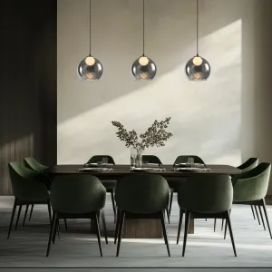 Stropná lampa Brin čierna 1x15W G9 dymová s bielym tienidlom