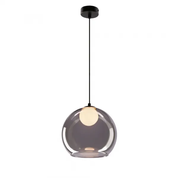 Stropná lampa Brin čierna 1x15W G9 dymová s bielym tienidlom