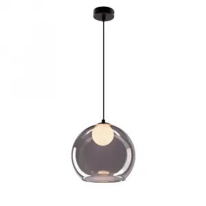 Stropná lampa Brin čierna 1x15W G9 dymová s bielym tienidlom