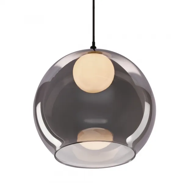 Stropná lampa Brin čierna 1x15W G9 dymová s bielym tienidlom