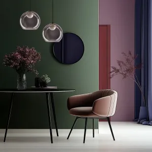 Stropná lampa Brin čierna 1x15W G9 dymová s bielym tienidlom
