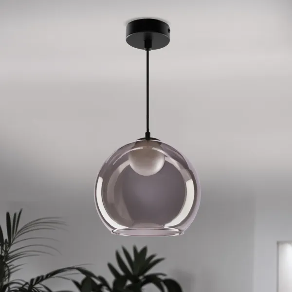 Stropná lampa Brin čierna 1x15W G9 dymová s bielym tienidlom