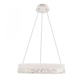 Očarujúca závesná lampa FROZI – biele tienidlo s kryštálmi – elegantné a moderné LED osvetlenie obývačky