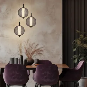 Závesná lampa PUMA s drôteným tienidlom s priemerom 20 cm – dizajnová lampa do obývačky, LED 3000K