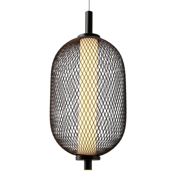 Závesná lampa PUMA s drôteným tienidlom 15 x 30 cm – dizajnová stolová LED lampa 3000K
