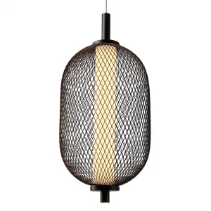 Závesná lampa PUMA s drôteným tienidlom 15 x 30 cm – dizajnová stolová LED lampa 3000K