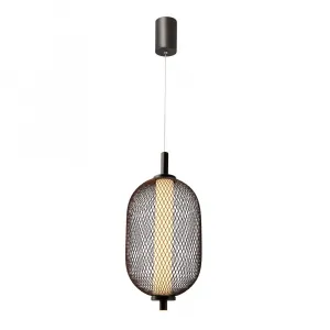 Závesná lampa PUMA s drôteným tienidlom 15 x 30 cm – dizajnová stolová LED lampa 3000K