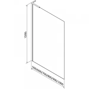 MEXEN/S - Next L vaňová zástena FIX 100 x 150, grafit, grafit metal 895-100-000-03-40-95