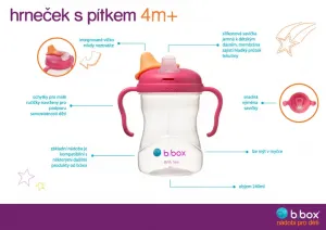 Hrnček s náustkom 4m+ - svetloružový 240 ml