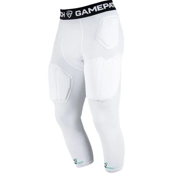 GAMEPATCH PADDED 3/4 TIGHTS PRO+ Kompresné unisex legíny, biela, veľkosť