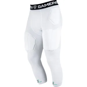 GAMEPATCH PADDED 3/4 TIGHTS PRO+ Kompresné unisex legíny, biela, veľkosť