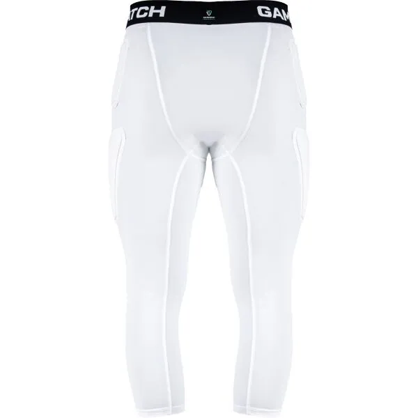 GAMEPATCH PADDED 3/4 TIGHTS PRO+ Kompresné unisex legíny, biela, veľkosť