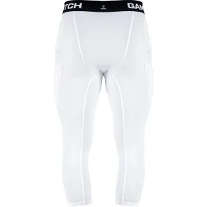 GAMEPATCH PADDED 3/4 TIGHTS PRO+ Kompresné unisex legíny, biela, veľkosť