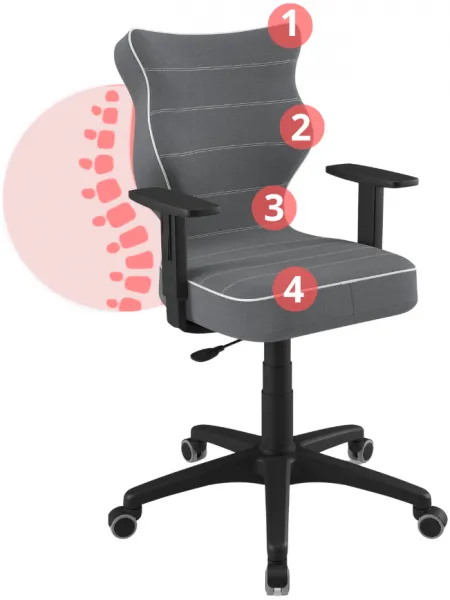 ENTELO Detská stolička DUO Black 6, sivá Jasmine 33