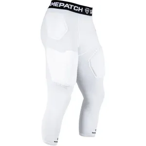 GAMEPATCH PADDED 3/4 TIGHTS PRO+ Kompresné unisex legíny, biela, veľkosť