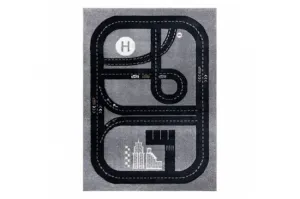 Koberec FUN Track, ulica, mesto - sivý