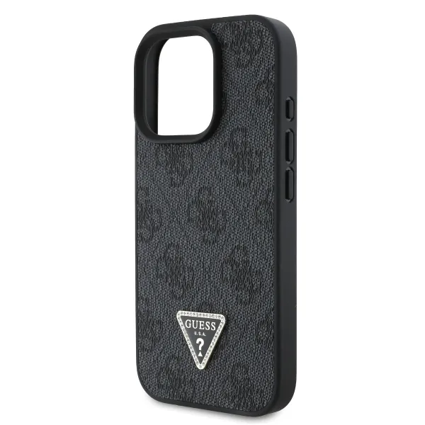 GUESS 4G STRASS SET Ochranný kryt + remienok pre Apple iPhone 16 Pro čierny