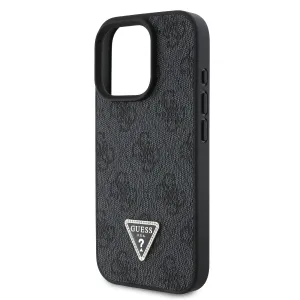 GUESS 4G STRASS SET Ochranný kryt + remienok pre Apple iPhone 16 Pro čierny