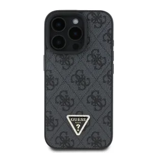 GUESS 4G STRASS SET Ochranný kryt + remienok pre Apple iPhone 16 Pro čierny