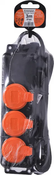 Predlžovací kábel 3 zásuvky  3m SOLIGHT PP322