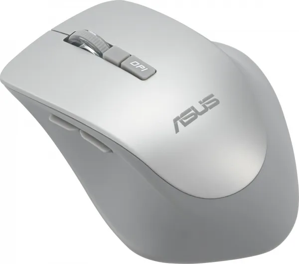 ASUS WT425/Ergonomická/Optická/Pro praváky/1 600 DPI/Bezdrátové USB/Stříbrná