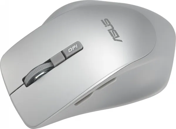 ASUS WT425/Ergonomická/Optická/Pro praváky/1 600 DPI/Bezdrátové USB/Stříbrná