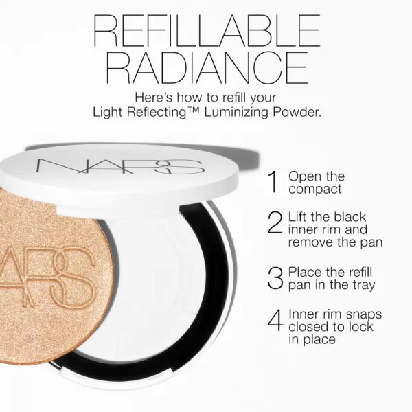 NARS Light Reflecting™ Powder Luminizer rozjasňovač plniteľný odtieň TOTAL ECLIPSE 6 g