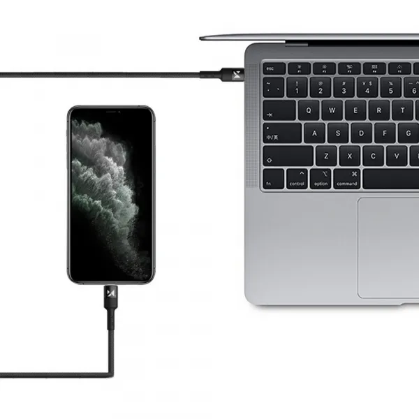 MG kábel USB-C / Lightning PD 18W 2m, čierny (WUC-PD-CL2B)
