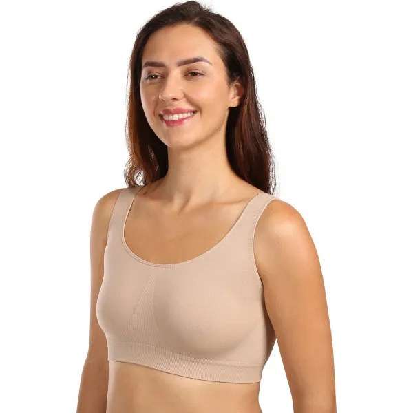Dámska podprsenka Moravec bezšvová béžová (Sport top) S/M