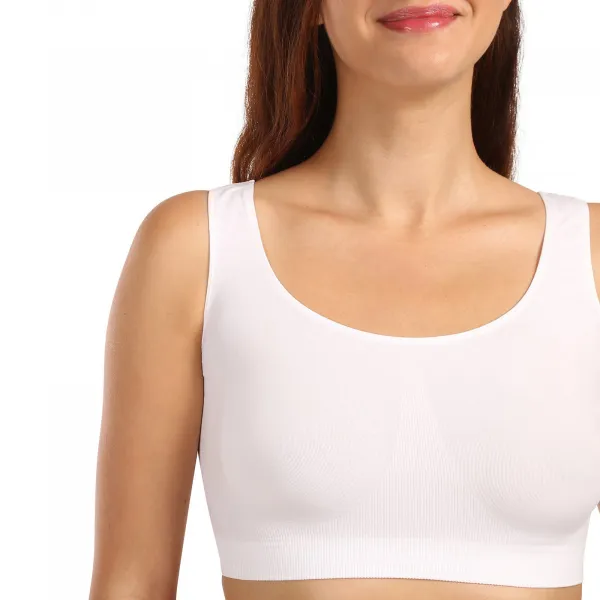 Dámska podprsenka Moravec bezšvová bielá (Sport top) S/M