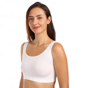 Dámska podprsenka Moravec bezšvová bielá (Sport top) S/M