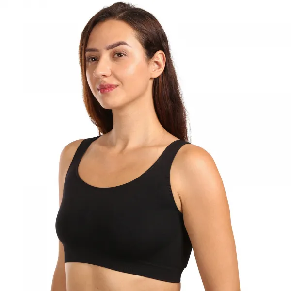 Dámska podprsenka Moravec bezšvová čierná (Sport top) S/M