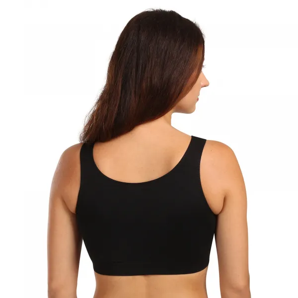 Dámska podprsenka Moravec bezšvová čierná (Sport top) S/M