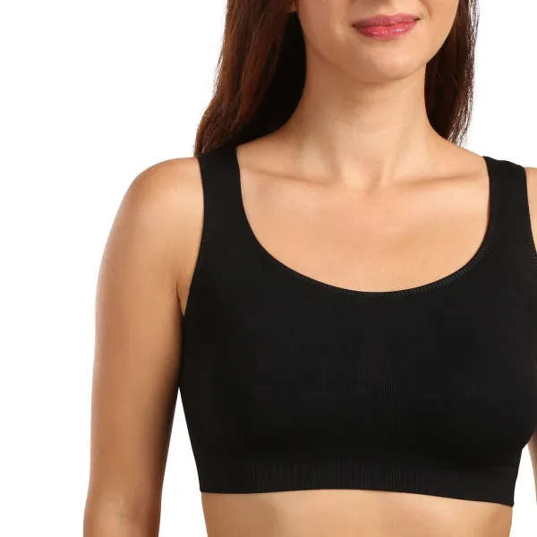 Dámska podprsenka Moravec bezšvová čierná (Sport top) S/M