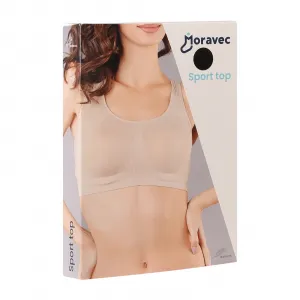 Dámska podprsenka Moravec bezšvová čierná (Sport top) S/M