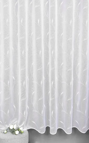 Záclona Dreher markizeta, Popínavé listy, biela 250 cm
