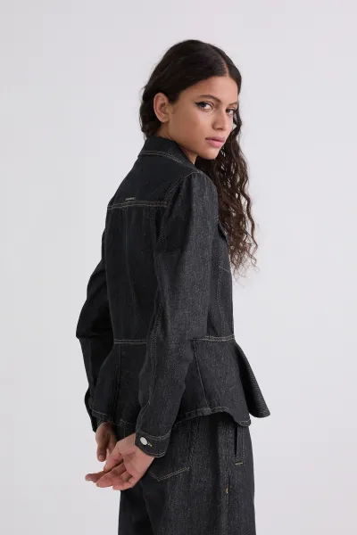 Bunda Karl Lagerfeld Fashion Denim Jacket Dark Blue Denim